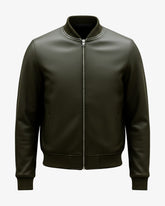 Verda - Premium Olive Leather Bomber Jacket